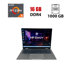 Ультрабук-трансформер HP Envy 14‑fa0013nd / 14" (1920x1200) IPS Touch / AMD Ryzen 5 8640HS (6 (12) ядер по 3.5 - 4.9 GHz) / 16 GB DDR5 / 1000 GB SSD NVMe / AMD Radeon 760M Graphics / WebCam