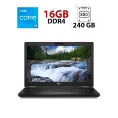 Ультрабук Dell Latitude 5590 / 15.6" (1920x1080) IPS / Intel Core i5-8350U (4 (8) ядра по 1.7 - 3.6 GHz) / 16 GB DDR4 / 240 GB SSD M2 / Intel UHD Graphics 620 / WebCam / USB 3.1 / HDMI