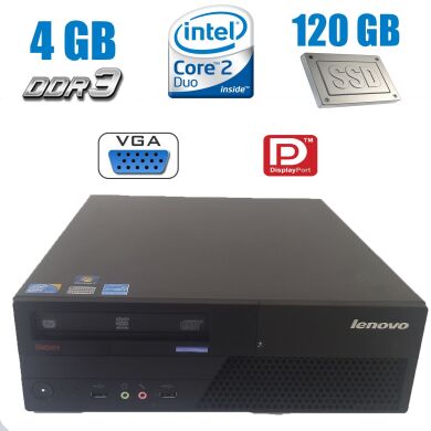 Wi-Fi В ПОДАРОК! Lenovo M58p SFF / Intel Core 2 Duo E8400 (2 ядра по 3.0 GHz) / 4 GB DDR3 / 120 GB SSD NEW / Windows 7 Pro licence