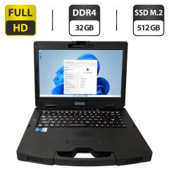 Защищенный ноутбук Getac S410 G4 / 14" (1920x1080) IPS Touch / Intel Core i5-1145G7 (4 (8) ядра по 4.4 GHz) / 32 GB DDR4 / 512 GB SSD M.2 / Intel Iris Xe Graphics / WebCam / Без стилуса