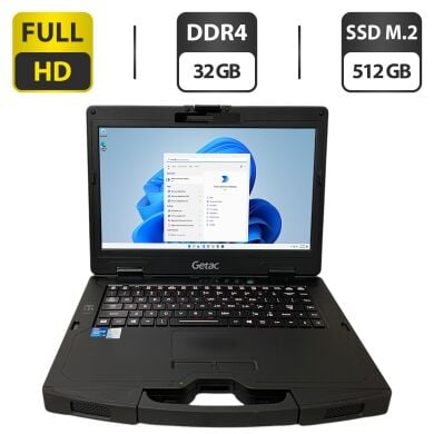 Захищений ноутбук Getac S410 G4/14" (1920x1080) IPS Touch / Intel Core i5-1145G7 (4 (8) ядра по 4.4 GHz) / 32 GB DDR4 / 512 GB SSD M.2 / Intel Iris Xe Graphics / WebCam / Без стилуса