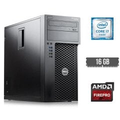 Игровой ПК Dell Precision 3620 Tower / Intel Core i7-6700 (4 (8) ядра по 3.4 - 4.0 GHz) / 16 GB DDR4 / 250 GB SSD / AMD FirePro W5100, 4 GB GDDR5, 128-bit / 290W / DVD-RW / DisplayPort