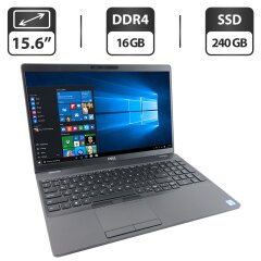 Ноутбук Dell Latitude 5500 / 15.6" (1366x768) TN / Intel Core i5-8265U (4 (8) ядра по 1.6 - 3.9 GHz) / 16 GB DDR4 / 240 GB SSD M.2 / Intel UHD Graphics / WebCam