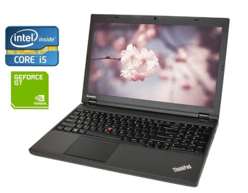 Ноутбук Lenovo ThinkPad T540p / 15.6" (1920x1080) IPS / Intel Core i5-4200M (2 (4) ядра по 2.5 - 3.1 GHz) / 8 GB DDR3 / 256 GB SSD / nVidia GeForce GT 730M, 1 GB DDR3, 64-bit / WebCam / DVD-ROM / Win 10 Ноутбук Lenovo ThinkPad T540p / 15.6" (1920x1080) IPS / Intel Core i5-4200M (2 (4) ядра по 2.5 - 3.1 GHz) / 8 GB DDR3 / 256 GB SSD / nVidia GeForce GT 730M, 1 GB DDR3, 64-bit / WebCam / DVD-ROM / Win 10