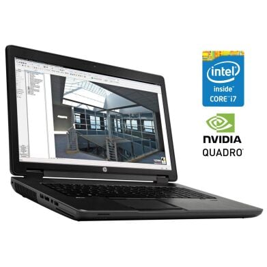 Мобільна робоча станція Б-клас HP ZBook 17 G2 / 17.3'' (1920x1080) TN / Intel Core i7-4910MQ (4 (8) ядра по 2.9 - 3.9 GHz) / 16 GB DDR3 / 512 GB SSD / nVidia Quadro K5100M, 8 GB GDDR5, 256-bit / WebCam / DVD-ROM