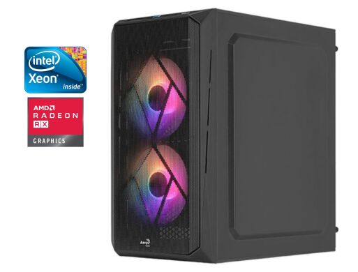Игровой ПК AeroCool CS-107-A-BK Tower / Intel Xeon E5-2650v2 (8 (16) ядер по 2.6 - 3.4 GHz) / 16 GB DDR3 / 512 GB SSD / AMD Radeon RX 570, 8 GB GDDR6, 256-bit / 500W / Win 10