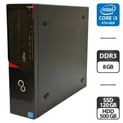 Компьютер Fujitsu Esprimo E720 E85 SFF / Intel Core i3-4160T (2 (4) ядра по 3.1 GHz) / 8 GB DDR3 / 120 GB SSD + 500 GB HDD / Intel HD Graphics 4400 / DVD-ROM