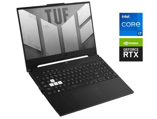 Ігровий ноутбук Asus TUF Dash F15 FX517ZR / 15.6" (1920x1080) IPS / Intel Core i7-12650H (10 (16) ядер по 3.5 - 4.7 GHz) / 16 GB DDR4 / 512 GB SSD / nVidia GeForce RTX 3070, 8 GB GDDR6, 256-bit / WebCam / Win 11 Home