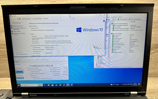 Мобильная рабочая станция Б-класс Lenovo ThinkPad W530 / 15.6" (1600x900) IPS / Intel Core i5-3320M (2 (4) ядра по 2.6 - 3.3 GHz) / 8 GB DDR3 / 240 GB SSD / nVidia Quadro K1000M, 2 GB DDR3, 128-bit / Win 10 Pro + Dock station
