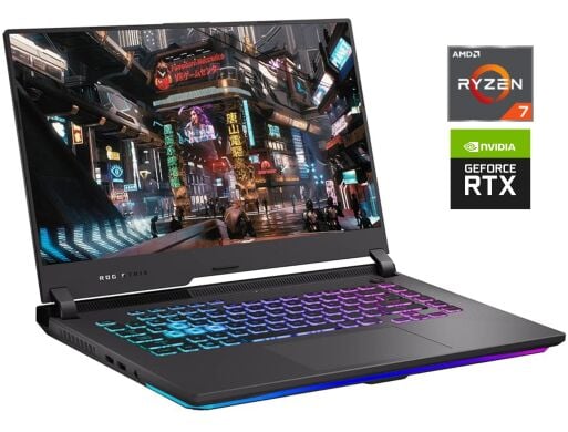Ігровий ноутбук Б-клас Asus ROG Strix G15 G513IE / 15.6" (1920x1080) IPS / AMD Ryzen 7 4800H (8 (16) ядер по 2.9 - 4.2 GHz) / 8 GB DDR4 / 512 GB SSD / nVidia GeForce RTX 3050 Ti, 4 GB GDDR6, 128-bit