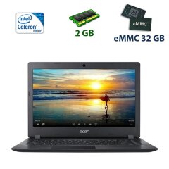 Ноутбук Acer Aspire (A114-31) / 14" (1366х768) TN LED / Intel Celeron N3350 (2 ядра по 1.1 - 2.4 GHz) / 2 GB DDR3 / eMMC 32 GB / WebCam