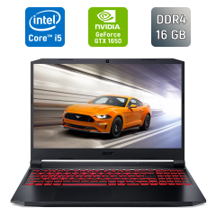 Игровой ноутбук Acer Nitro 5 AN515-57 / 15.6" (1920x1080) IPS / Intel Core i5-11400H (6 (12) ядер по 2.7 - 4.5 GHz) / 16 GB DDR4 / 512 GB SSD / nVidia GeForce GTX 1650, 4 GB GDDR6, 128-bit / WebCam / HDMI