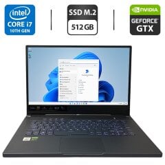 Ігровий ноутбук Asus ROG Zephyrus M15 GU502LU / 15.6" (1920x1080) IPS / Intel Core i7-10750H (6 (12) ядер по 2.6 - 5.0 GHz) / 16 GB DDR4 / 512 GB SSD M.2 / nVidia GeForce GTX 1660 Ti, 6 GB GDDR6, 192-bit