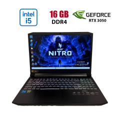 Ігровий ноутбук Б-клас Acer Nitro 5 AN515-57 / 15.6" (1920x1080) IPS / Intel Core i5-11400H (6 (12) ядер по 2.7 - 4.5 GHz) / 16 GB DDR4 / 512 GB SSD / nVidia GeForce RTX 3050, 4 GB GDDR6, 128-bit / HDMI / WebCam