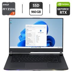 Игровой ноутбук Б-класс Asus ROG Strix G15 G513QR-MB98Q / 15.6" (2560x1440) IPS / AMD Ryzen 7 5800H (8 (16) ядер по 3.2 - 4.4 GHz) / 16 GB DDR4 / 960 GB SSD / nVidia GeForce RTX 3070, 8 GB GDDR6, 256-bit