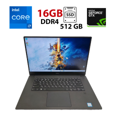 Игровой ноутбук Б-класс Dell XPS 15 9560 / 15.6" (1920x1080) IPS / Intel Core i7-7700HQ (4 (8) ядра по 2.8 - 3.8 GHz) / 16 GB DDR4 / 512 GB SSD / nVidia GeForce GTX 1050, 4 GB GDDR5, 128-bit / WebCam