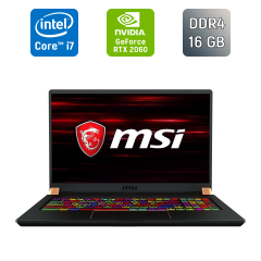 Игровой ноутбук Б-класс MSI GS75 Stealth 9SF-243US / 17.3" (1920x1080) IPS / Intel Core i7-10875H (8 (16) ядер по 2.3 - 5.1 GHz) / 16 GB DDR4 / 512 GB SSD / nVidia GeForce RTX 2060, 6 GB GDDR6, 192-bit / WebCam / Windows 10