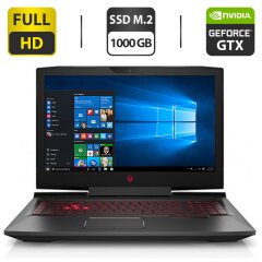 Игровой ноутбук Б-класс HP Omen 17-265NGW / 17.3" (1920x1080) IPS / Intel Core i7-7700HQ (4 (8) ядра по 2.8 - 3.8 GHz) / 16 GB DDR4 / 1000 GB SSD M.2 / nVidia GeForce GTX 1050 Ti, 4 GB GDDR5, 128-bit / WebCam / DVD-ROM
