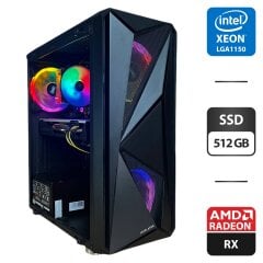 Ігровий ПК 1stPlayer F4-3R1 Color Tower / Intel Xeon E3-1230 v3 (4 (8) ядра по 3.3 - 3.7 GHz) / 16 GB DDR3 / 512 GB SSD / AMD Radeon RX 580, 8 GB GDDR5, 256-bit / 400W
