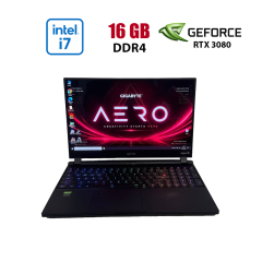 Игровой ультрабук Б-класс Gigabyte Aero 15 OLED YC / 15.6" (3840x2160) OLED / Intel Core i7-10850H (6 (12) ядер по 2.7 - 5.1 GHz) / 16 GB DDR4 / 512 GB SSD / nVidia GeForce RTX 3080, 8 GB GDDR6, 256-bit / WebCam