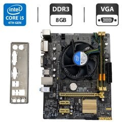 Комплект: материнська плата Asus H81M-K / Intel Core i5-4570 (4 ядра по 3.2 - 3.6 GHz) / 8 GB DDR3 / Intel HD Graphics 4600 / Socket LGA1150 / Кулер BOX