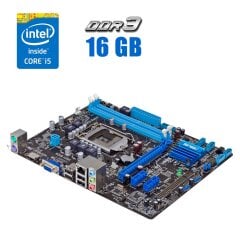Комплект: Материнская плата Asus P8H61-M2 USB3 / LGA1155 / Intel Core i5-3570 (4 ядра по 3.4 - 3.8 GHz) / 16 GB DDR3 / Intel HD Graphics 2500 + Кулер