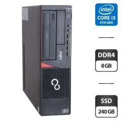 Комп'ютер Fujitsu Esprimo E720 E90+ SFF / Intel Core i3-4130 (2 (4) ядра по 3.4 GHz) / 8 GB DDR3 / 240 GB SSD NEW / Intel HD Graphics 4600 / DVD-ROM / VGA