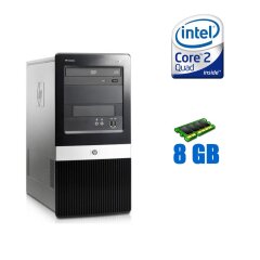 Компьютер HP Compaq dx2400 Tower / Intel Core 2 Quad Q8400 (4 ядра по 2.66 GHz) / 8 GB DDR2 / 320 GB HDD / Intel GMA 3100 Graphics / DVD-ROM