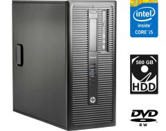Компьютер HP EliteDesk 800 G1 Tower / Intel Core i5-4590 (4 ядра по 3.3 - 3.7 GHz) / 4 GB DDR3 / 500 GB HDD / Intel HD Graphics 4600 / DVD-RW / DisplayPort