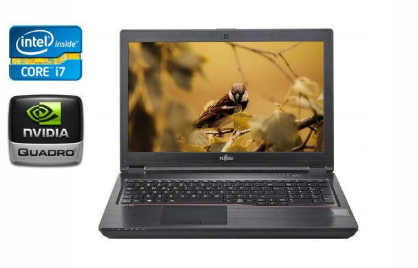 Мобильная рабочая станция Б-класс Fujitsu Celsius H780 / 15.6" (1920x1080) IPS / Intel Core i7-8750H (6 (12) ядер по 2.2 - 4.1 GHz) / 16 GB DDR4 / 512 GB SSD / nVidia Quadro P600, 4 GB GDDR5, 128-bit / USB Type-C / VGA / WebCam