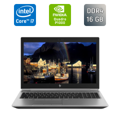 Мобильная рабочая станция Б-класс HP ZBook 15 G5 / 15.6" (1920x1080) IPS / Intel Core i7-8850H (6 (12) ядра по 2.6 - 4.3 GHz) / 16 GB DDR4 / 250 GB SSD / nVidia Quadro P1000, 4 GB GDDR5, 256-bit / Fingerprint / WebCam / HDMI