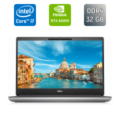 Мобільна робоча станція Dell Precision 7560 / 15.6" (1920x1080) IPS / Intel Core i7-11850H (8 (16) ядер по 2.5 - 4.8 GHz) / 32 GB DDR4 / 1000 GB SSD / nVidia RTX A5000, 16 GB GDDR6, 256-bit / WebCam / Windows 11