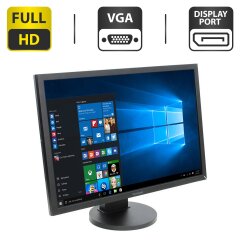 Монитор Б-класс ViewSonic VG2438SM / 24" (1920x1200) TN / USB-Hub, VGA, DVI, DisplayPort, Audio / Встроенные колонки 2x 2W / VESA 100x100 / Pivot + Кабели (VGA, DVI, DisplayPort на выбор) и питания в комплекте