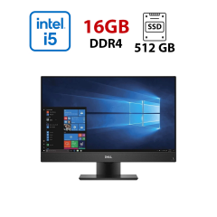 Моноблок Б-класс Dell Optiplex 7460 AIO / 23" (1920x1080) TN Touch / Intel Core i5-8500 (6 ядер по 3.0 - 4.1 GHz) / 16 GB DDR4 / 512 GB SSD / Intel UHD Graphics 630 / WebCam