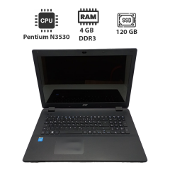 Ноутбук Acer ES1-511 / 15.6" (1366x768) TN / Intel Pentium N3530 (4 ядра по 2.16 - 2.58 GHz) / 4 GB DDR3 / 120 GB SSD / Intel HD Graphics / WebCam