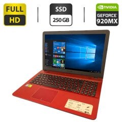 Ноутбук Asus R541U / 15.6" (1920x1080) TN / Intel Core i5-7200U (2 (4) ядра по 2.5 - 3.1 GHz) / 8 GB DDR4 / 250 GB SSD / nVidia GeForce 920M, 2 GB GDDR3, 64-bit / WebCam / DVD-ROM