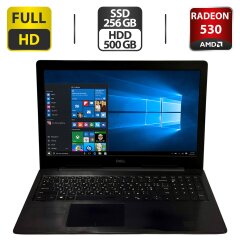 Ноутбук Б-класс Dell Inspiron 15 5570 / 15.6" (1920x1080) TN / Intel Core i5-8250U (4 (8) ядра по 1.6 - 3.4 GHz) / 16 GB DDR4 / 256 GB SSD M.2 + 500 GB HDD / AMD Radeon 530, 2 GB GDDR5, 64-bit / WebCam / DVD-ROM