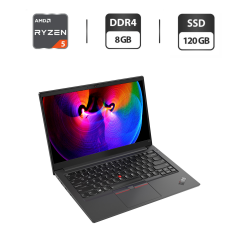 Ноутбук Б-класс Lenovo ThinkPad E14 Gen 2 / 14" (1920x1080) IPS / AMD Ryzen 5 4500U (6 ядер по 2.3 - 4.0 GHz) / 8 GB DDR4 / 120 GB SSD / AMD Radeon RX Vega 6 Graphics / WebCam / Windows 11