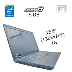 Ноутбук Б класс Lenovo ThinkPad SL510 / 15.6" (1366x768) TN / Intel Pentium T4500 (2 ядра по 2.3 GHz) / 6 GB DDR3 / 240 GB SSD / Intel HD Graphics / WebCam / АКБ не держит