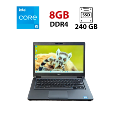 Ноутбук Dell Latitude 5490 / 14" (1920x1080) IPS Touch / Intel Core i5-8250U (4 (8) ядра по 1.6 - 3.4 GHz) / 8 GB DDR4 / 240 GB SSD / Intel UHD Graphics 620 / WebCam / USB 3.1 / HDMI / Windows 11