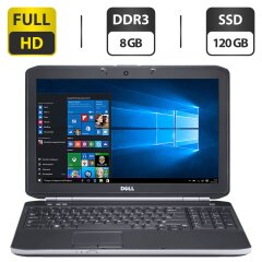 Ноутбук Dell Latitude E5520 / 15.6" (1920x1080) TN / Intel Core i5-2410M (2 (4) ядра по 2.3 - 2.9 GHz) / 8 GB DDR3 / 120 GB SSD / Intel HD Graphics 3000 / WebCam / DVD-ROM / VGA