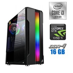 Новий ігровий ПК Tower / Intel Core i3-10100F (4 (8) ядра по 3.6 - 4.3 GHz) / 16 GB DDR4 / 240 GB SSD / nVidia GeForce GTX 1050 Ti, 4 GB GDDR5, 128-bit / 500W