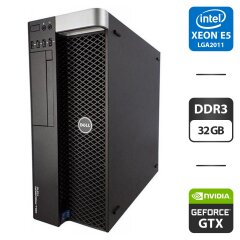 Робоча станція Dell Precision T3610 Tower / Intel Xeon E5-2658 v2 (10 (20) ядер по 2.4 - 3.0 GHz) / 32 GB DDR3 / 240 GB SSD / nVidia GeFirce GTX 570, 1280 MB GDDR5, 320-bit / HDMI
