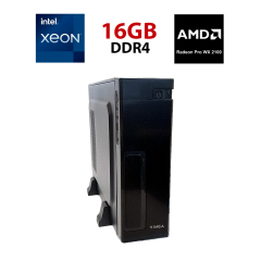 Рабочая станция Vinga CS302B SFF / Intel Xeon E5-2630 v3 (8 (16) ядер по 2.4 - 3.2 GHz) / 16 GB DDR4 / 256 GB SSD / AMD Radeon Pro WX 2100, 2 GB GDDR5, 64-bit / Unlock TB