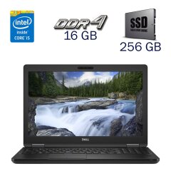 Ультрабук Dell Latitude 5590 / 15.6" (1366x768) TN / Intel Core i5-8250U (4 (8) ядра по 1.6 - 3.4 GHz) / 16 GB DDR4 / 256 GB SSD / Intel UHD Graphics 620 / WebCam